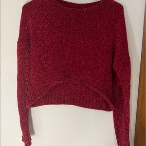 Red crop sweater